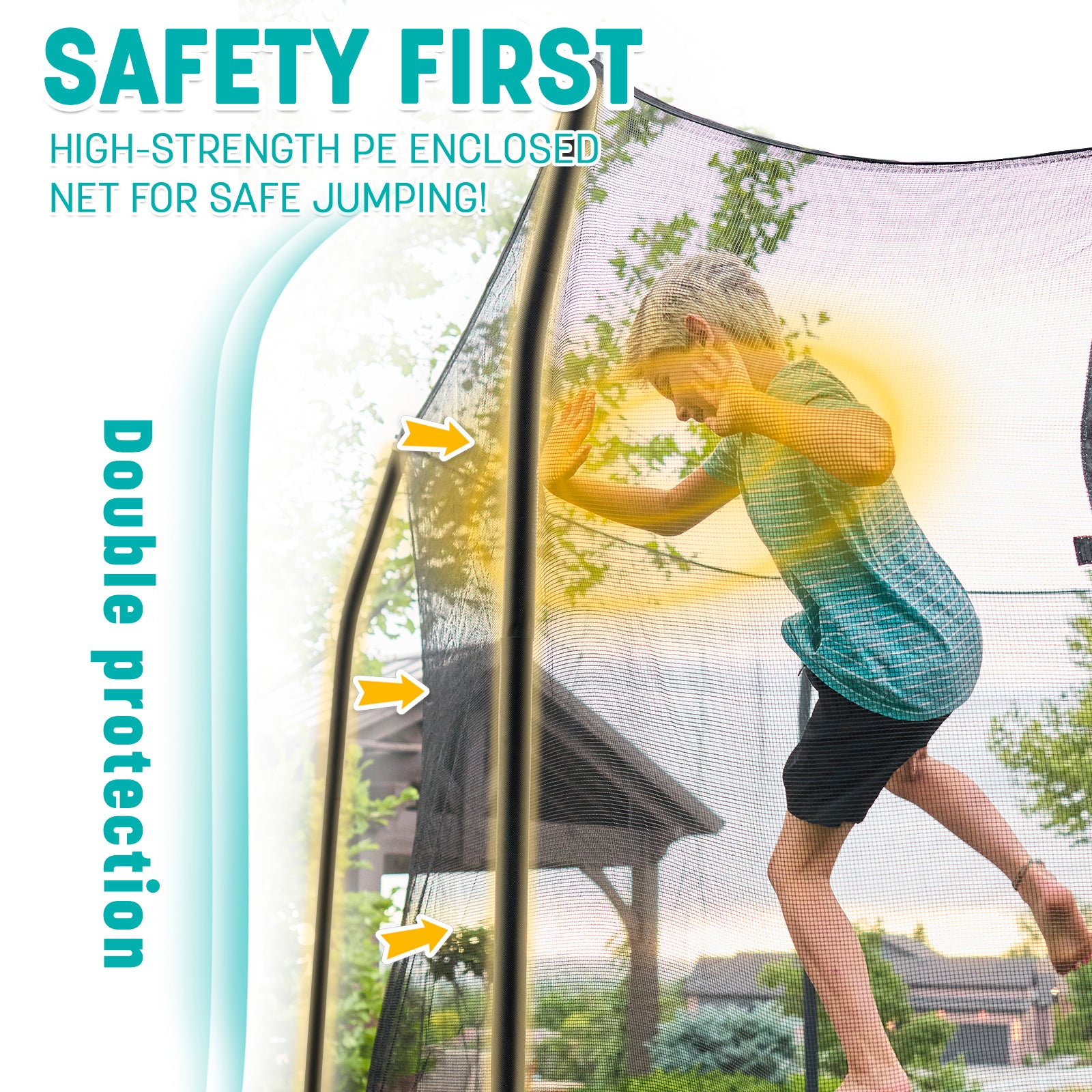 15' x 9' Rectangle Trampoline - Blue