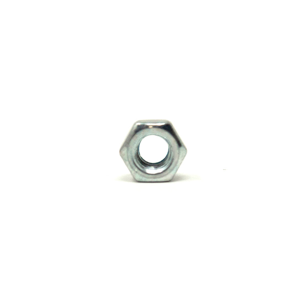 M8 lock nut standing on its side.
