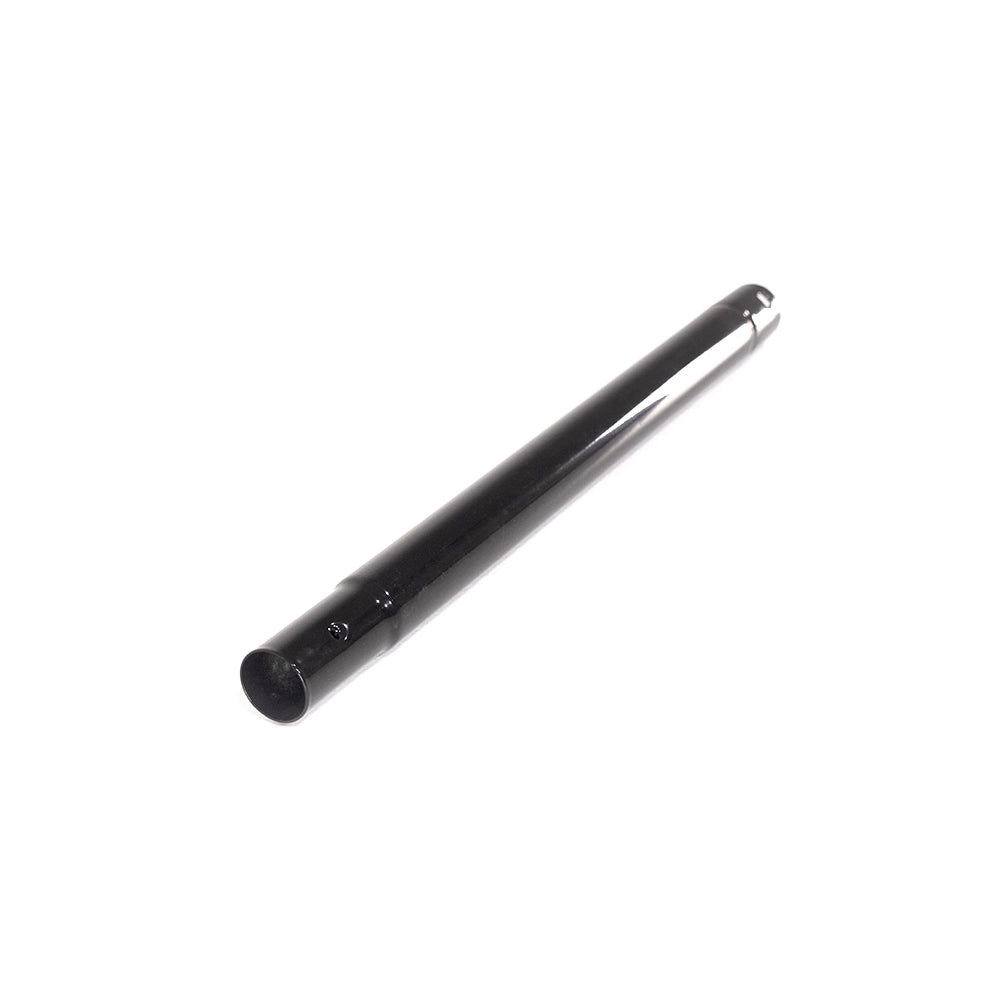 Steel leg extension has a shiny black powder-coat.