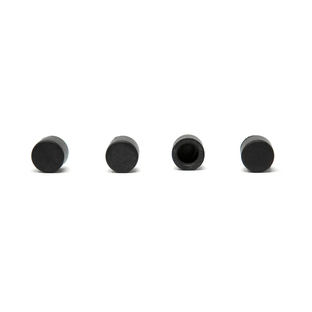 Four black end caps.