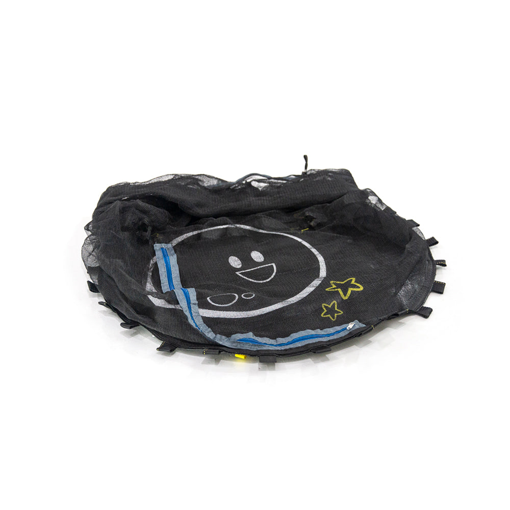 40-inch Moon and Stars mini trampoline jump mat with enclosure net attached.
