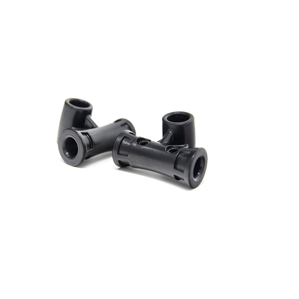 Plastic handrail joint used to connect pieces of the handrail together.