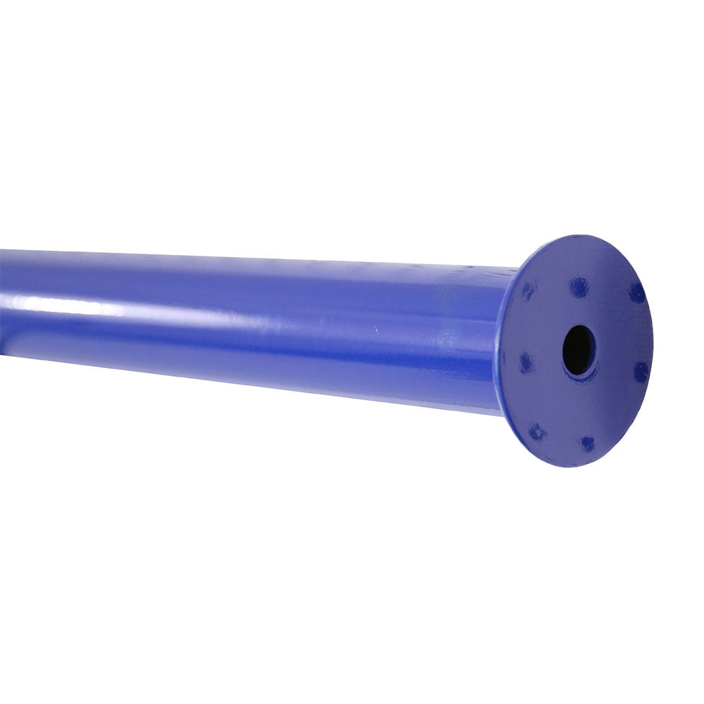 Pole has a flat base on the end for it to balance on.