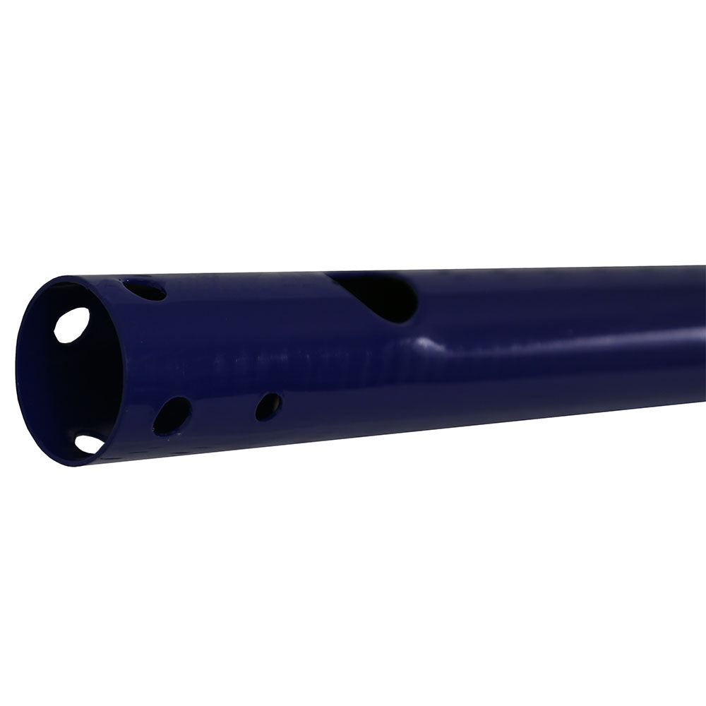 Side upright pole has multiple holes to help it connect to other poles.