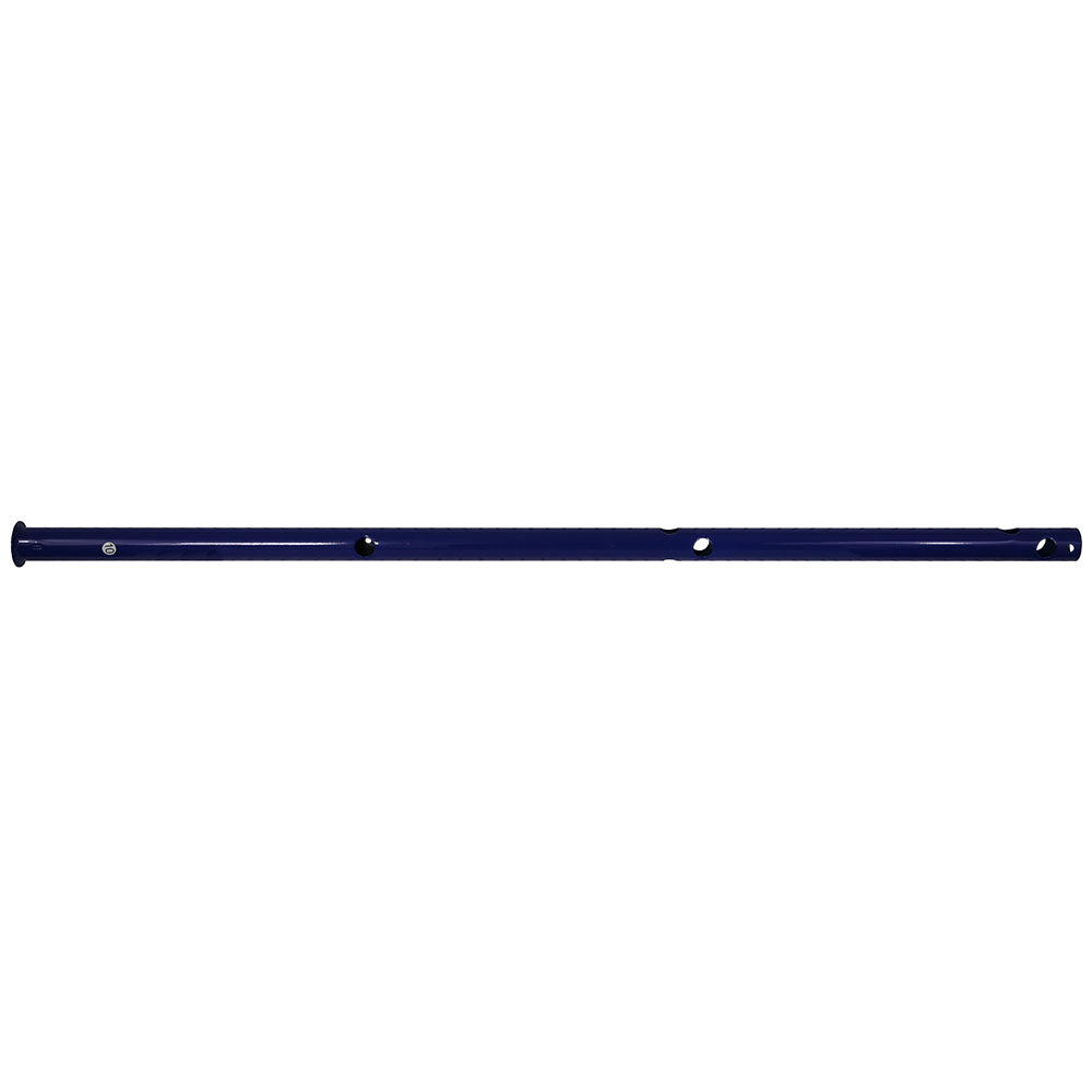 Second middle upright pole in blue powder-coated steel.