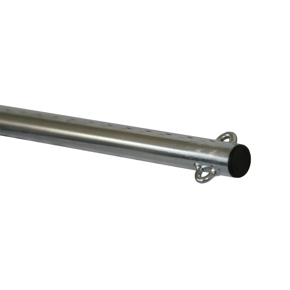 Close-up view of the two loops on the end of foot frame.