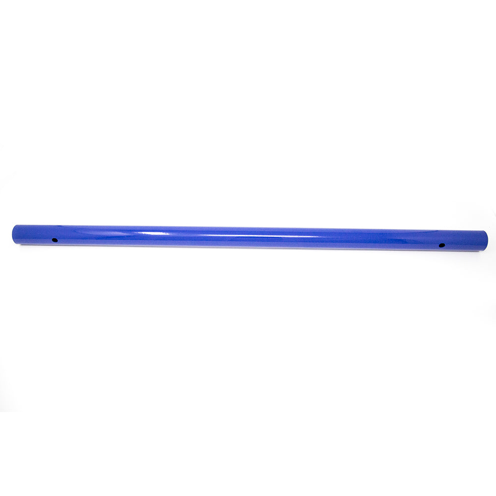Blue cross bar is made from powder-coated steel.