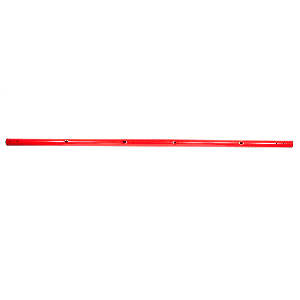 Red top tube with multiple holes along it.