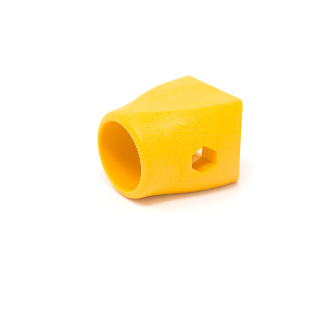Yellow plastic protector helps cover the joints on the jungle gym.
