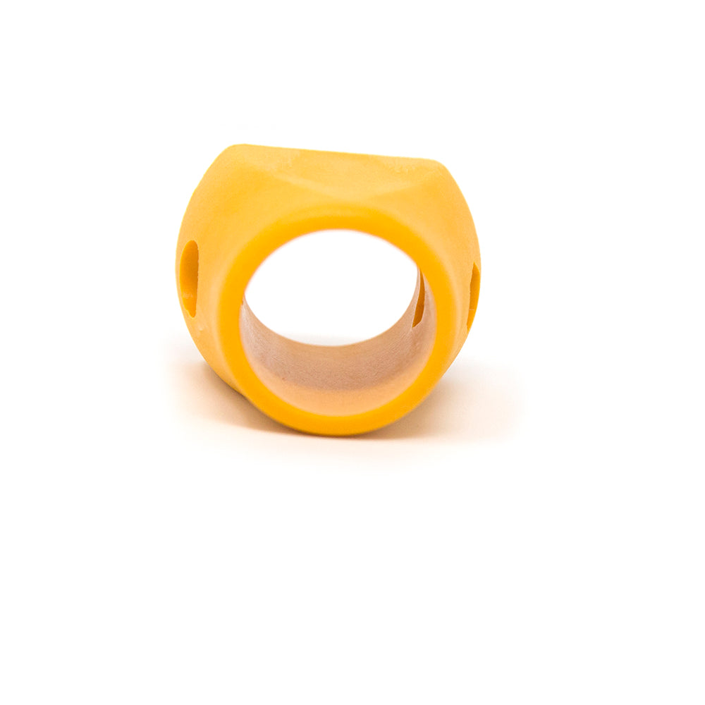 Plastic protector has a hole so it can slide onto the jungle gym poles.