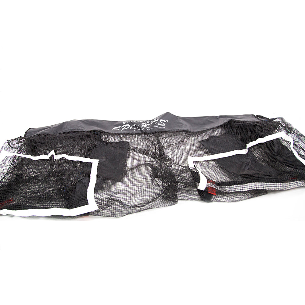 Black and white netted backboard.