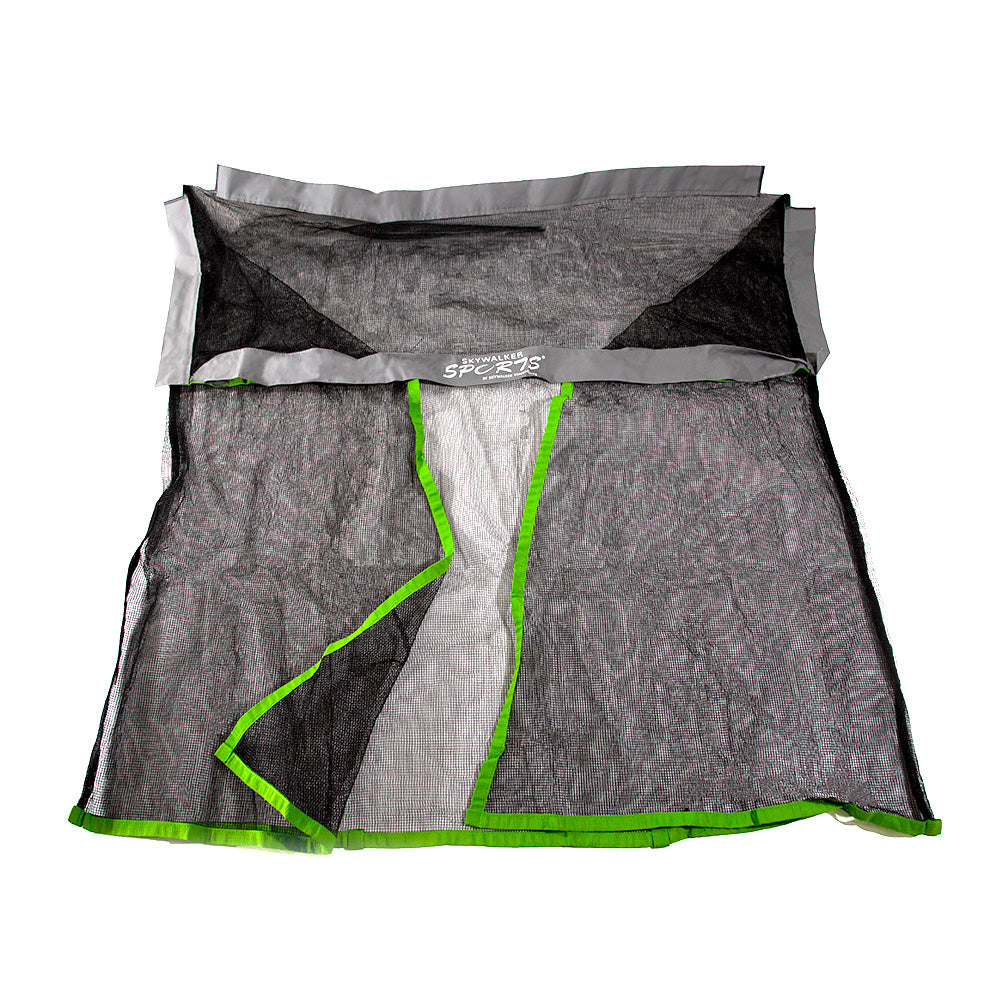 Black and gray net with a bright green trim and a white Skywalker Sports logo on the front.