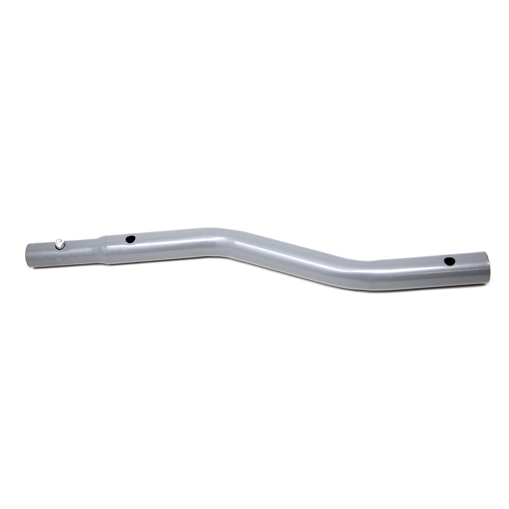 The replacement right frame tube has a bend in the middle of it.