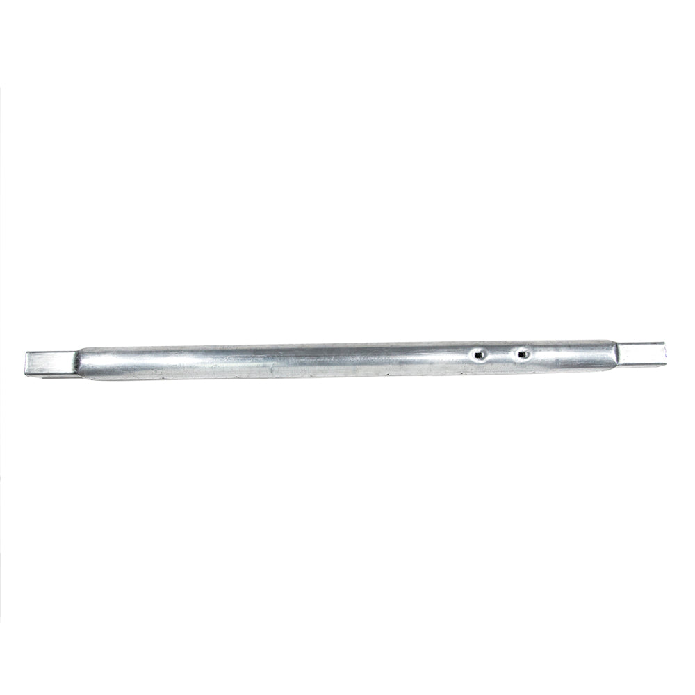 View of the bottom side of the steel main frame straight tube.