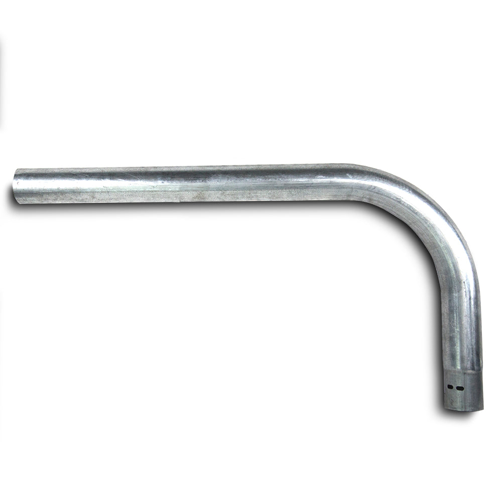 This curved trampoline leg piece is made from rust resistant galvanized steel.