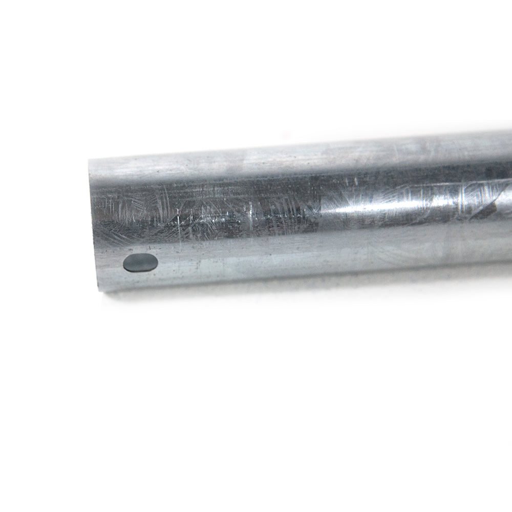 Close-up view of one of the ends of the corner tube.