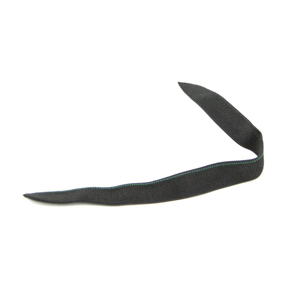 Black strap to help tie spring pad to trampoline.