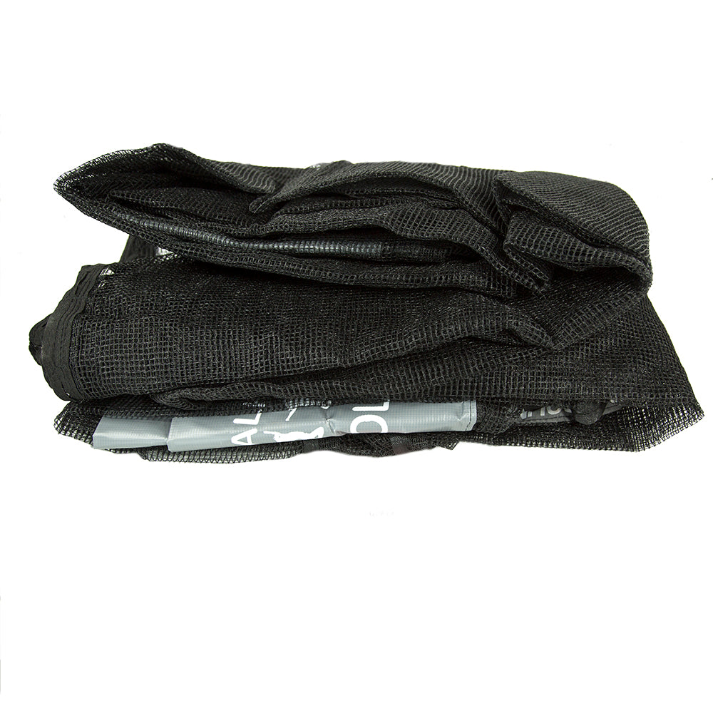 Black enclosure net designed to fit 16-foot square trampoline.