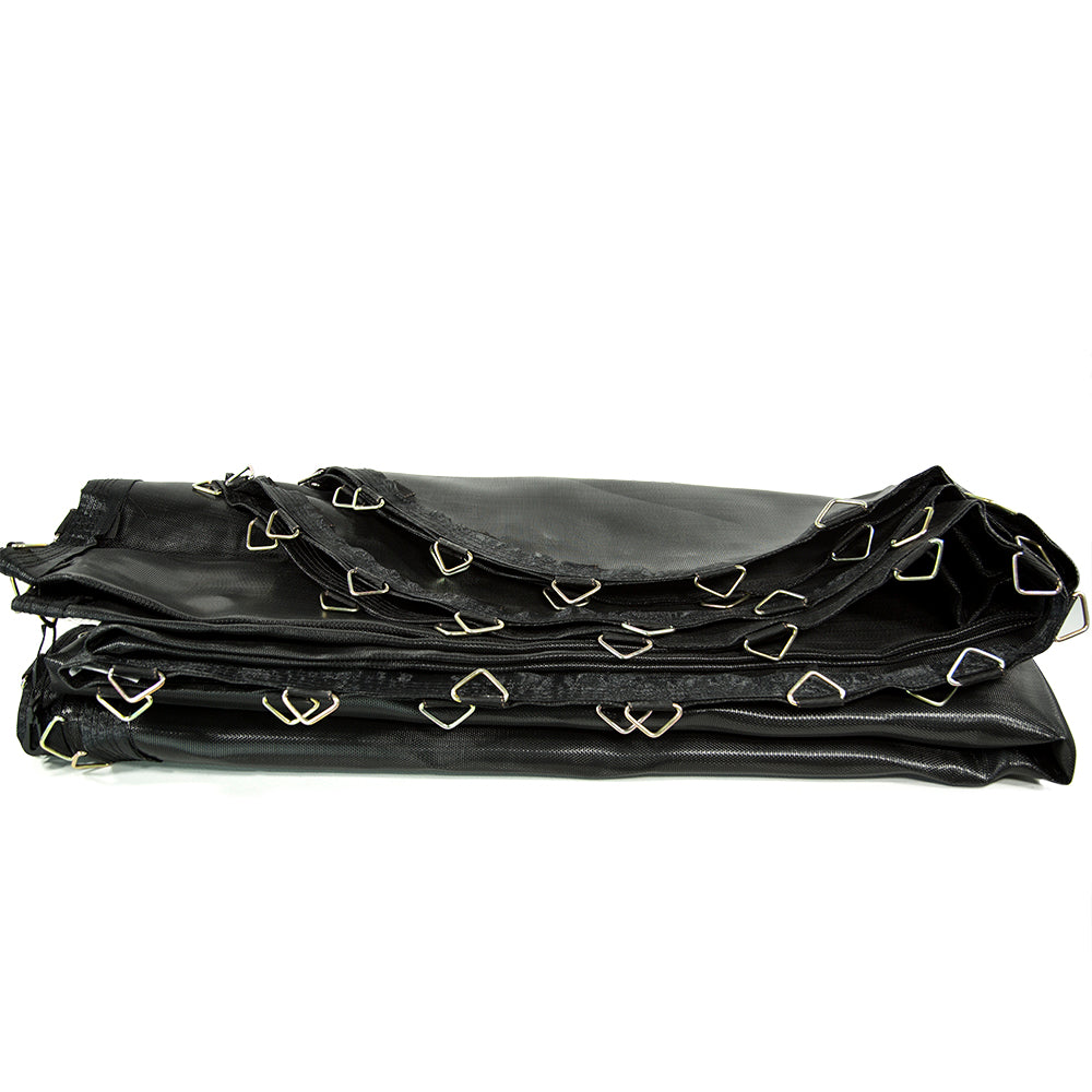 Polypropylene jump mat with 96 V-rings designed for a 15-foot square trampoline.