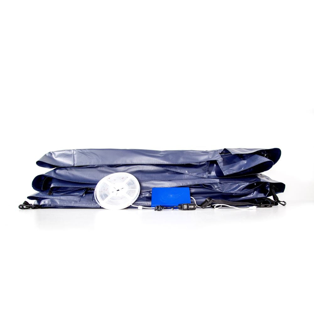 The PVC spring pad provides protection, and the LED lights bring fun.