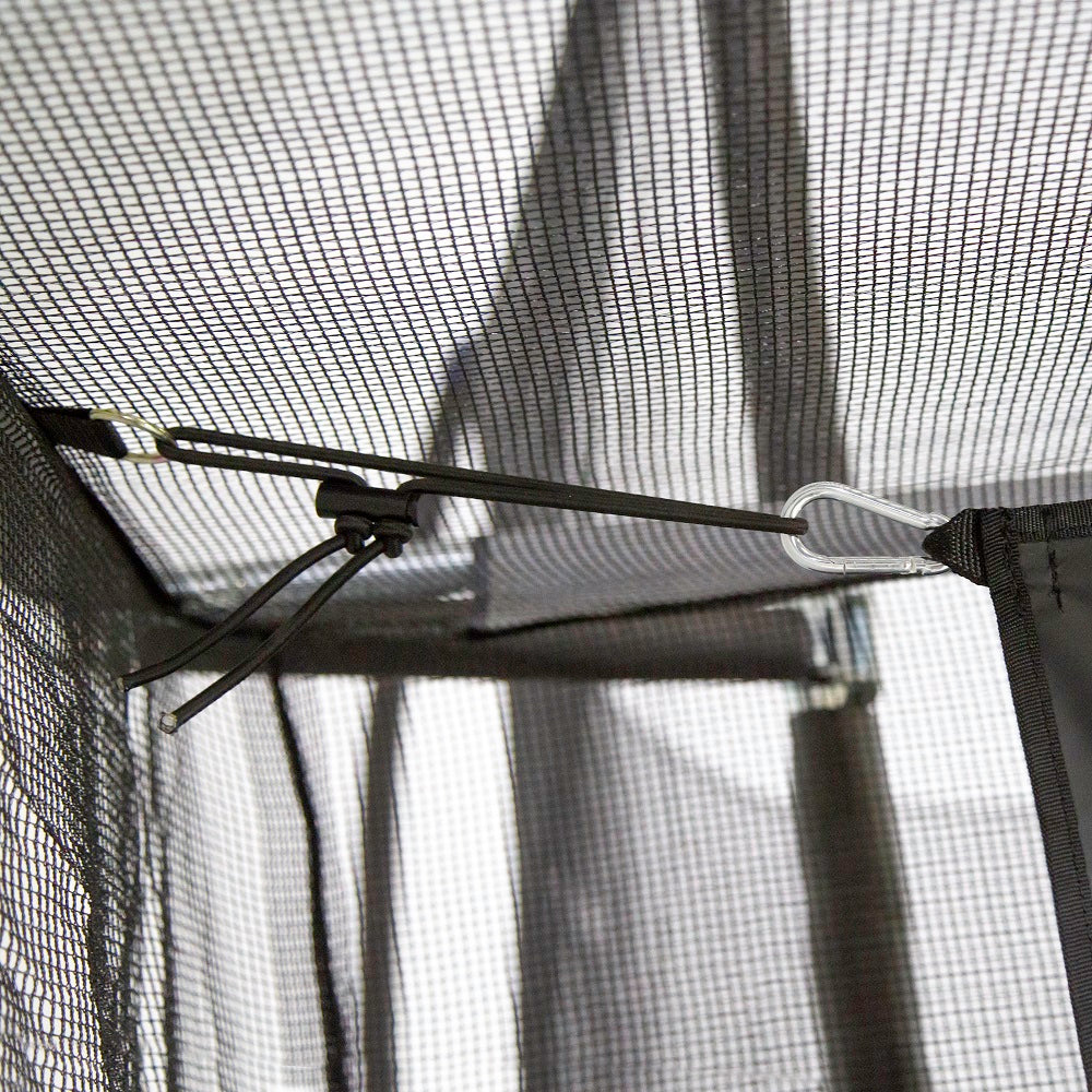 Close view of the strap and clip that secures the mat to the Multi-Sport Training Net.