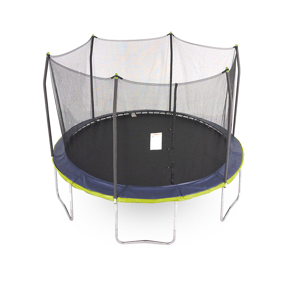 13-foot round kids trampoline with unique dual color spring pad.