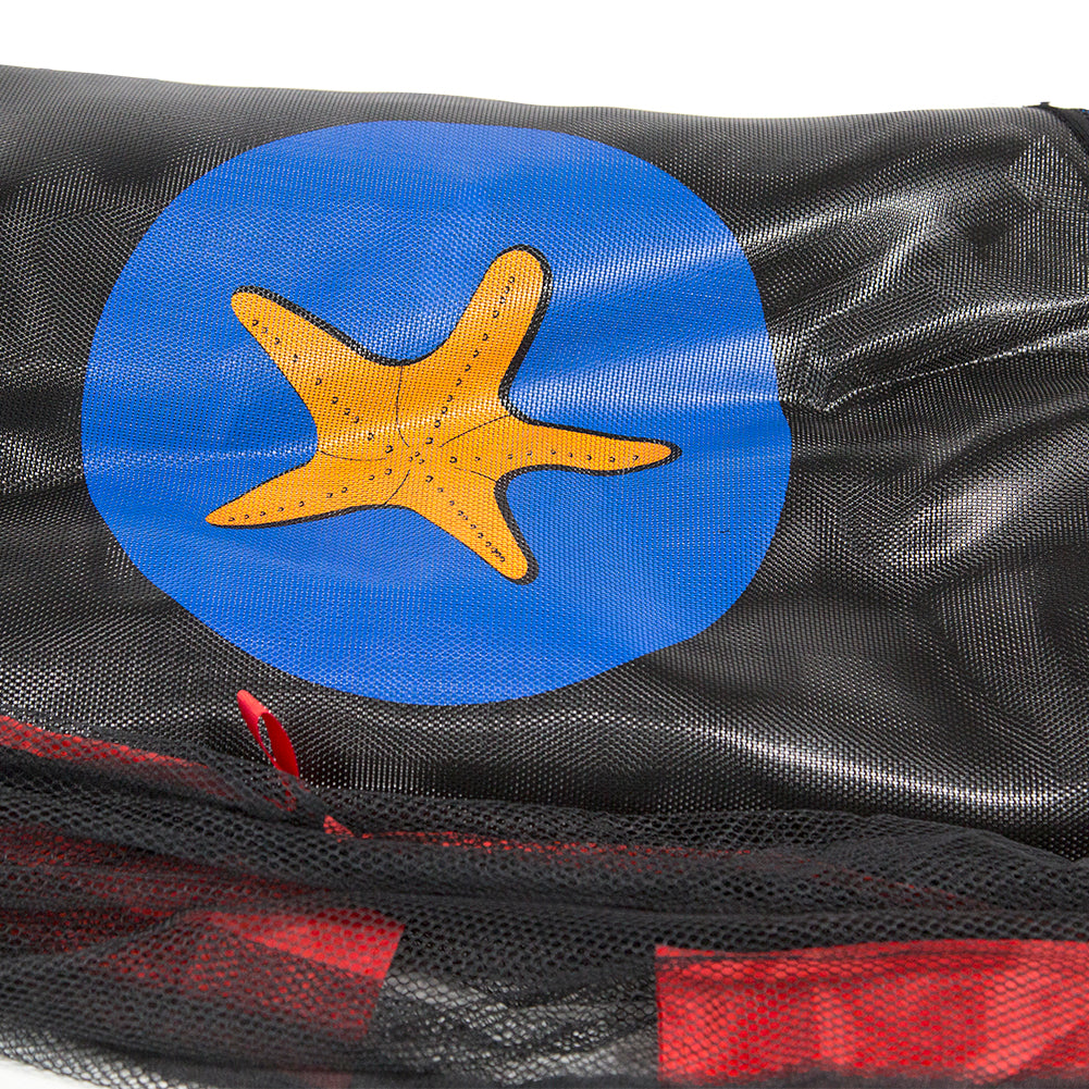Close-up view of the starfish printed on the jump mat.