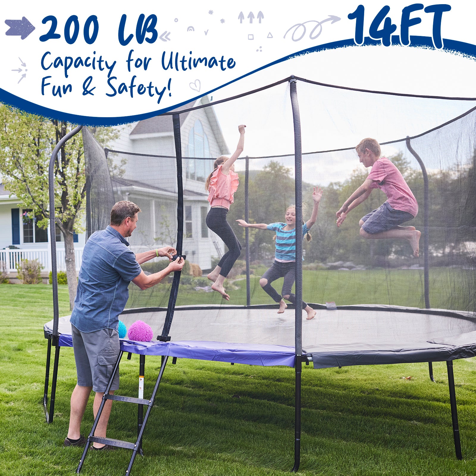 123Jump Round Trampoline with Ladder