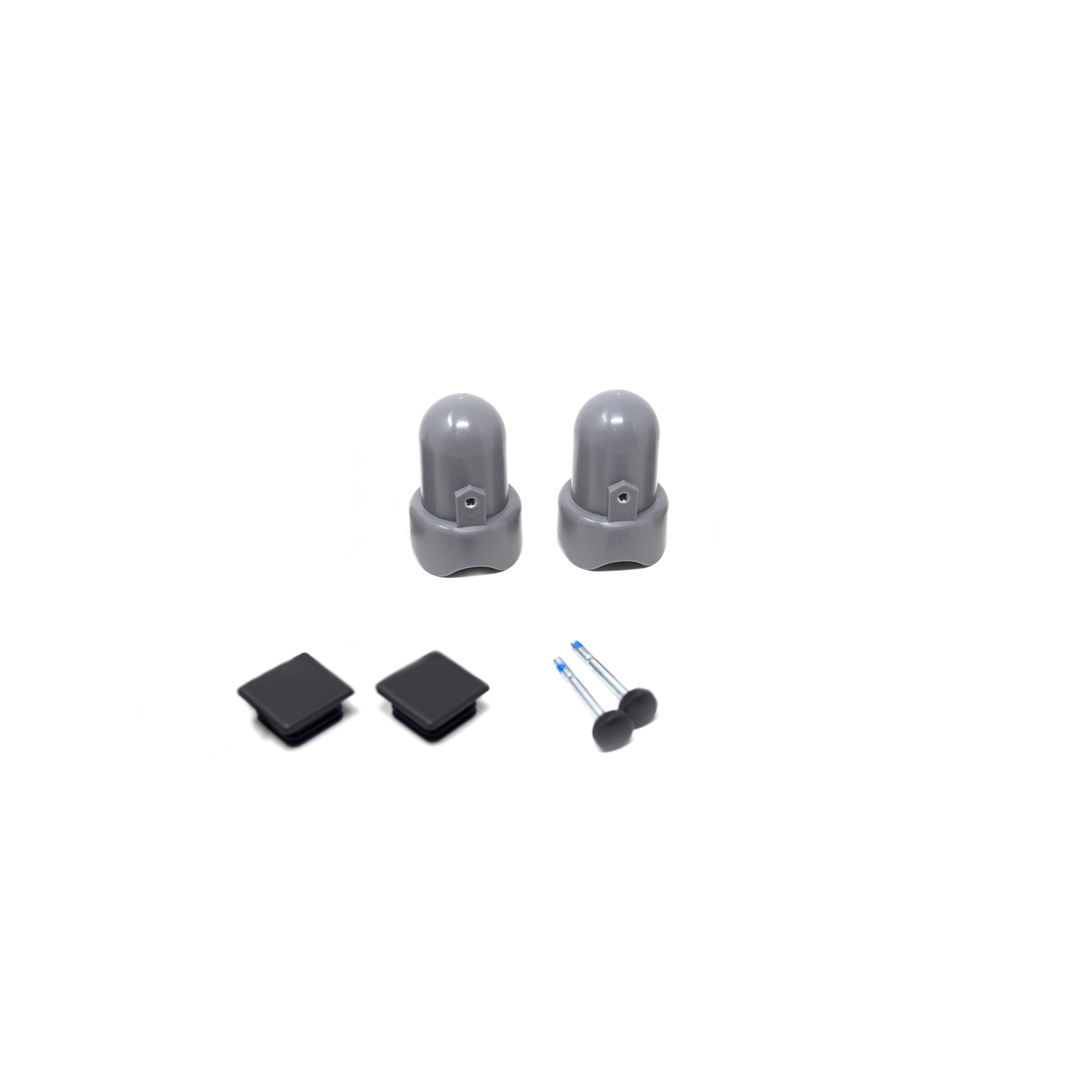 Large Grey Pole Cap Kit with Bolts and End Caps (Set of 2) 8049, 1016, 8003