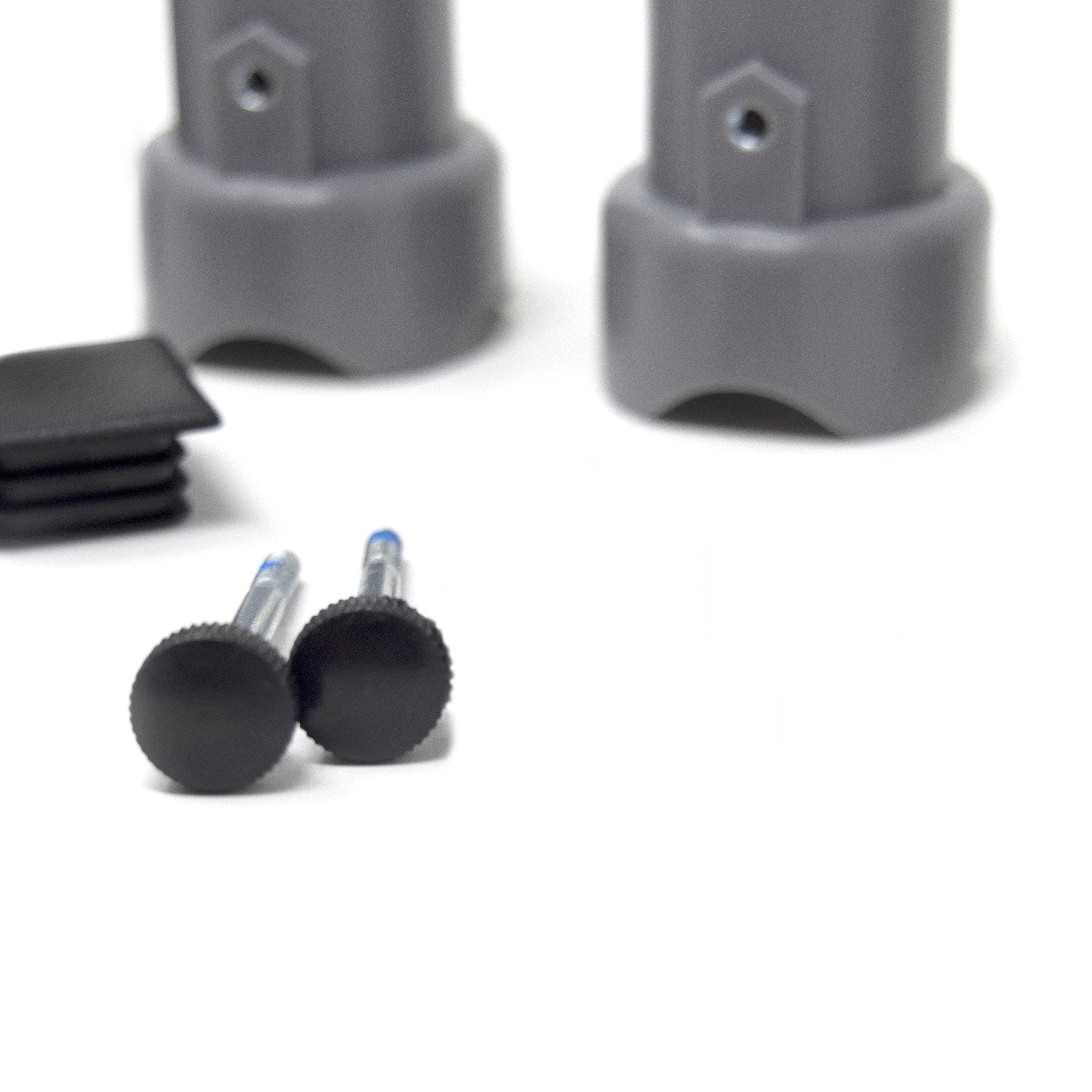 Large Grey Pole Cap Kit with Bolts and End Caps (Set of 2) 8049, 1016, 8003