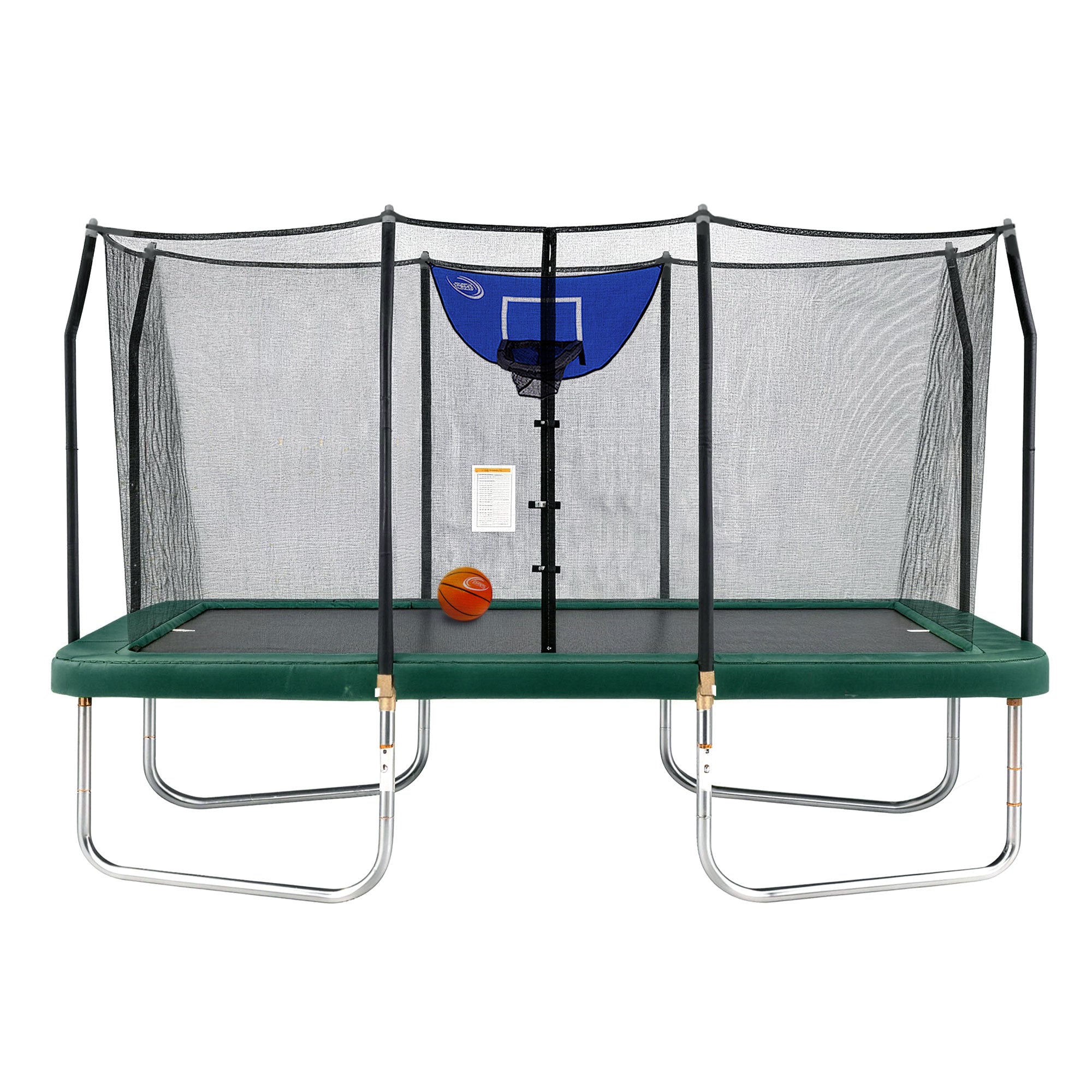 14'x8' Trampoline with Enclosure Net and Basketball Game