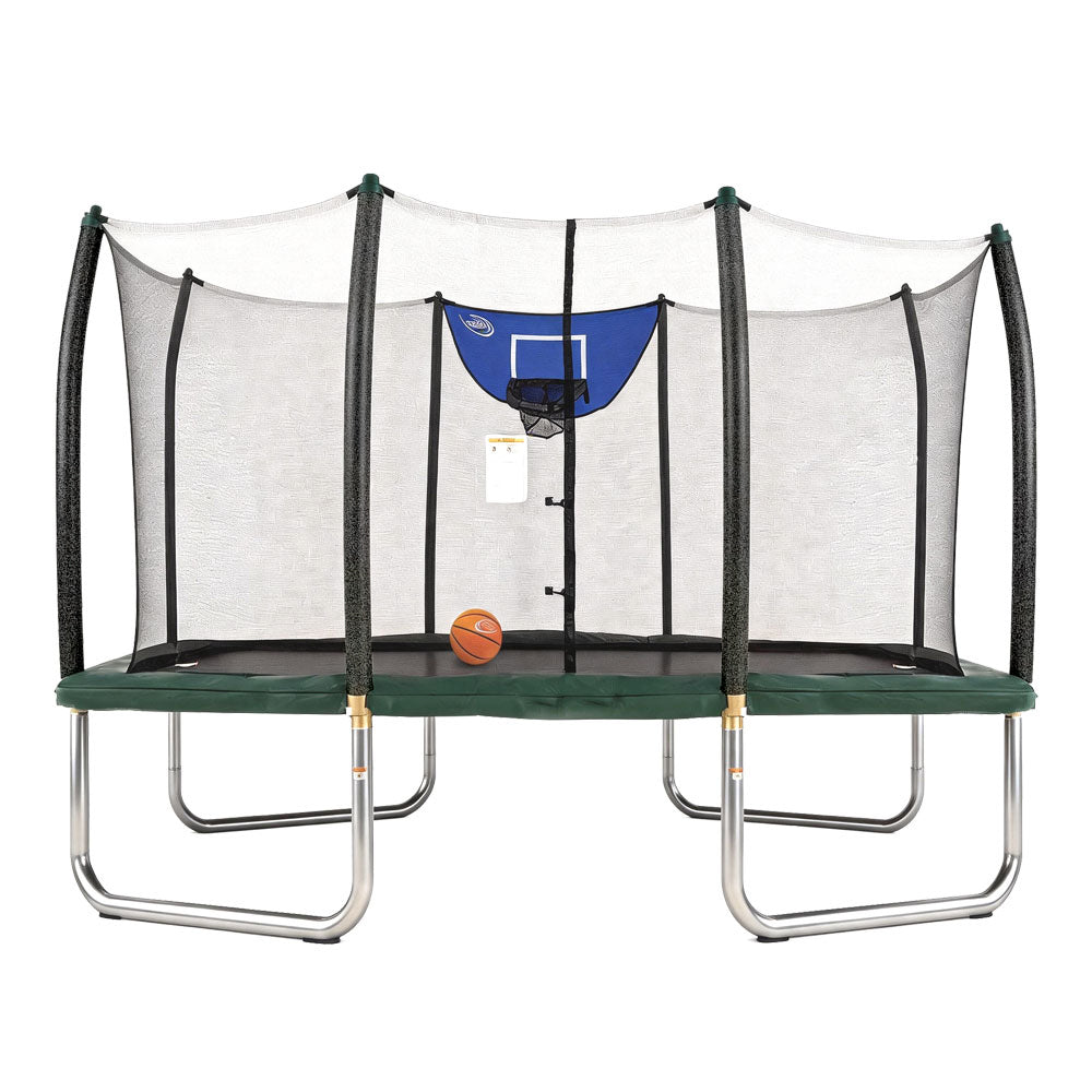 14'x8' Trampoline with Enclosure Net and Basketball Game