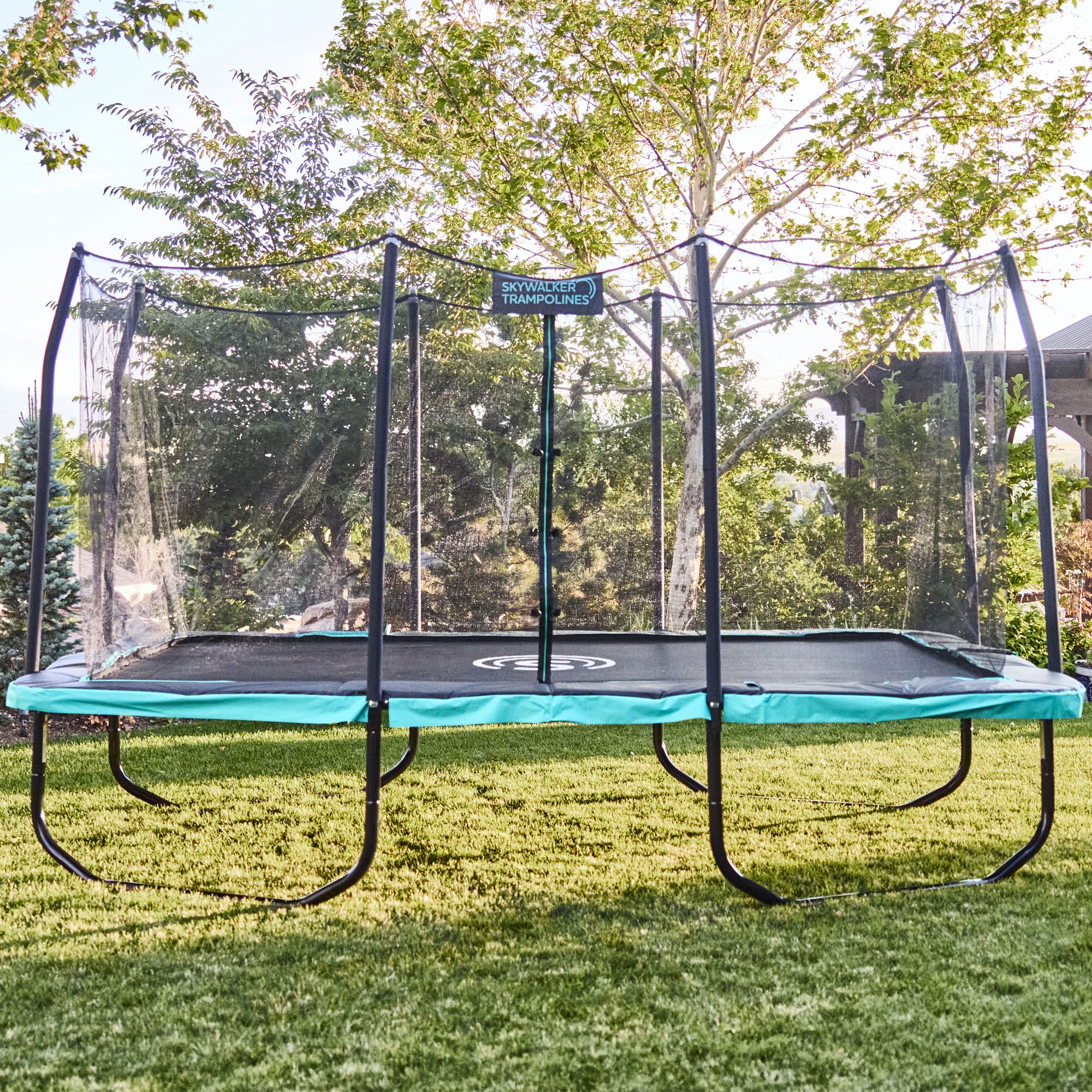 Signature Series 15'x9' Rectangle Outdoor Trampoline with Enclosure