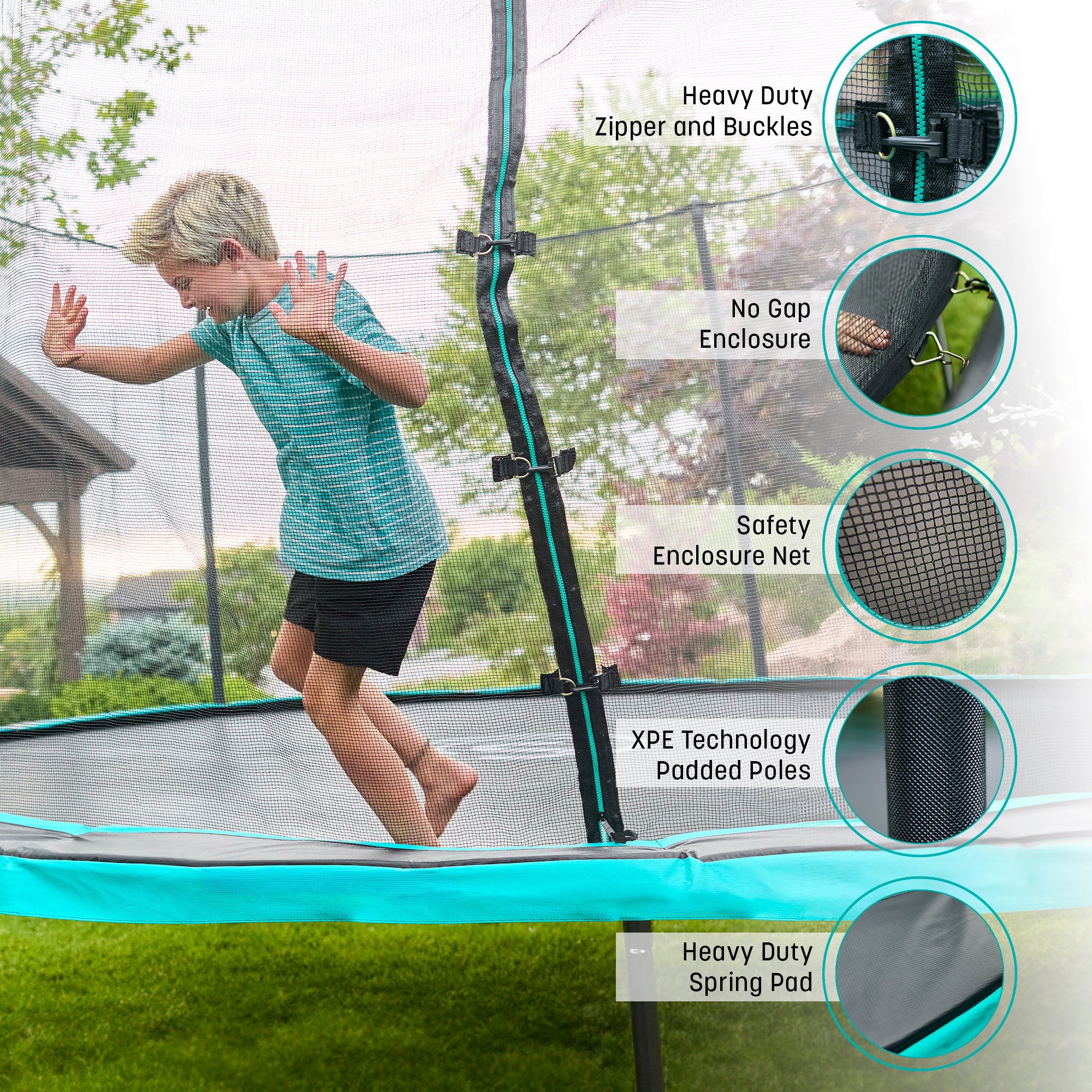 Signature Series 12' Round Outdoor Trampoline with Enclosure