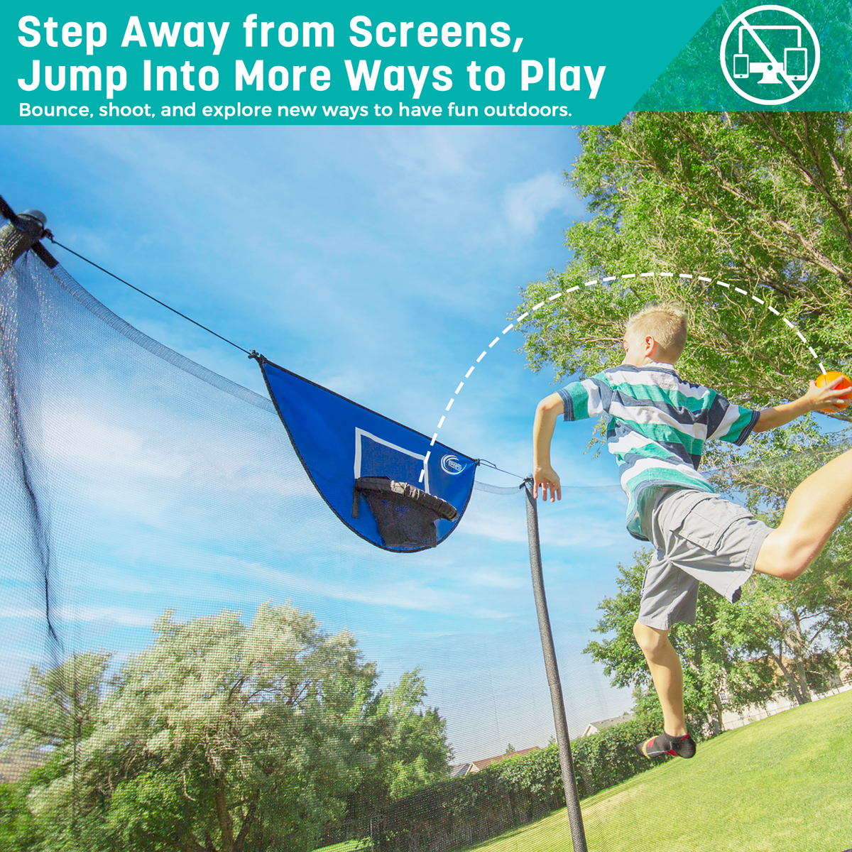 14'x8' Trampoline with Enclosure Net and Basketball Game