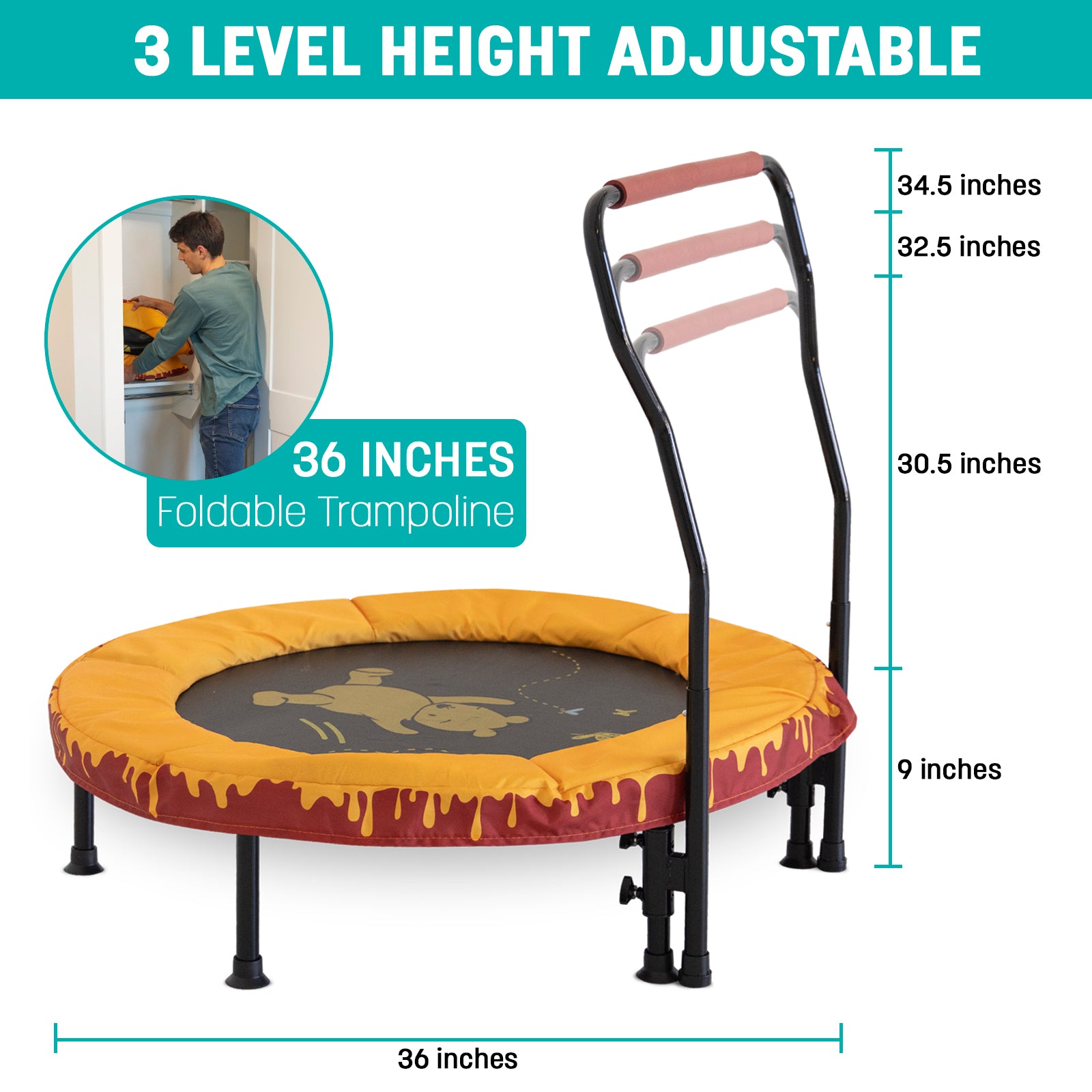 Skywalker Trampolines 36" Winnie the Pooh Mini Toddler Trampoline