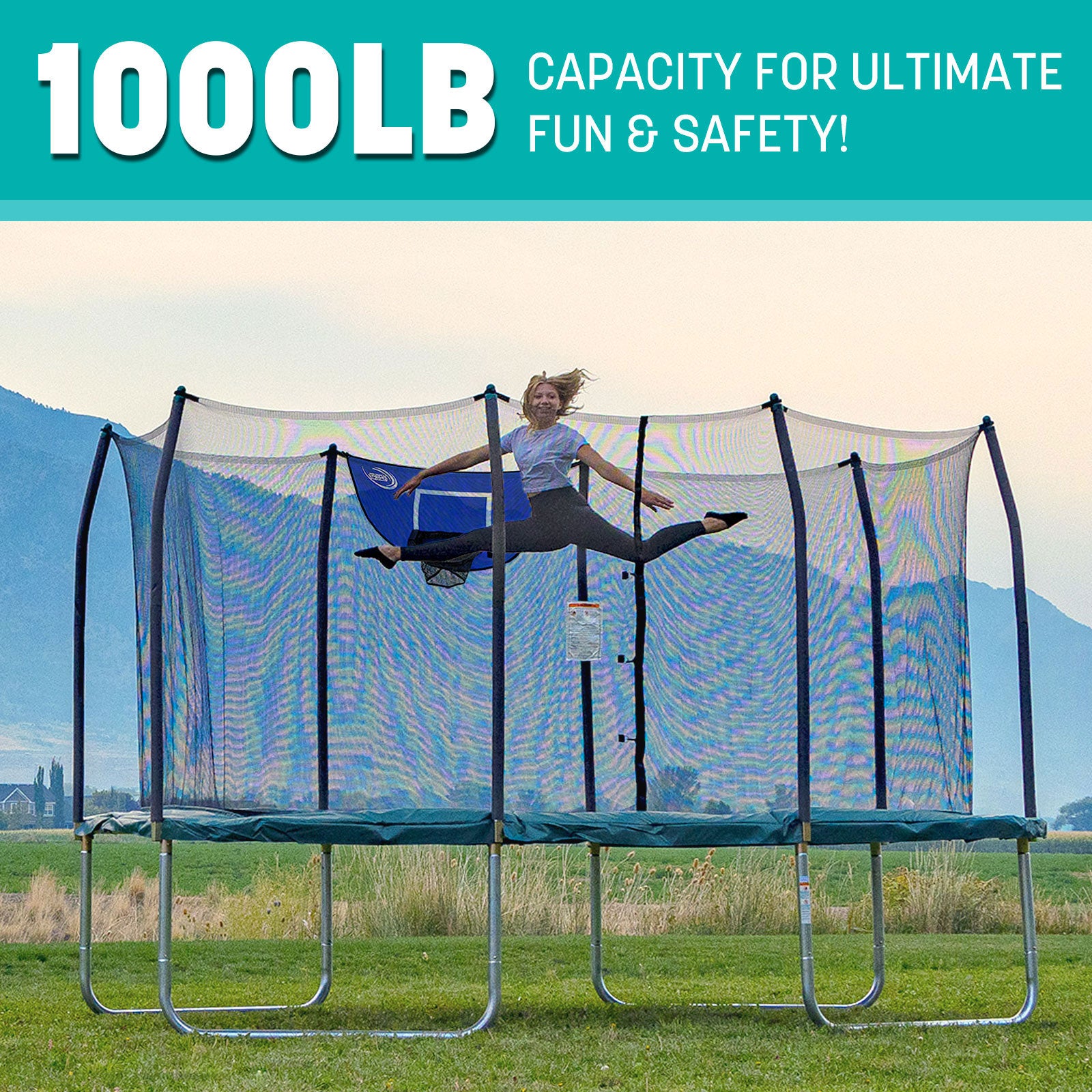 14'x8' Trampoline with Enclosure Net and Triple Toss Game