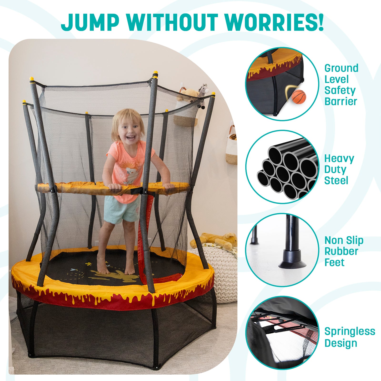 Skywalker Trampolines 48in Winnie the Pooh Mini Trampoline for Kids