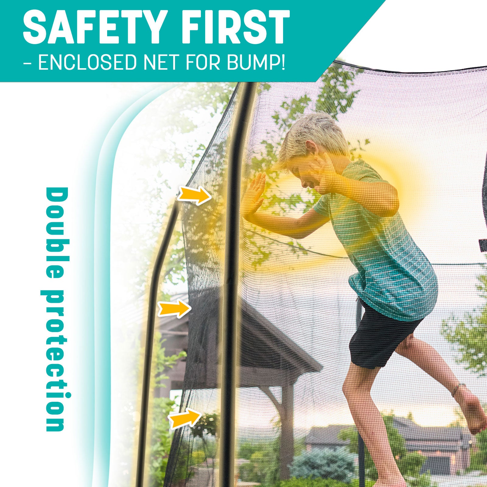 14'x8' Trampoline with Enclosure Net and Triple Toss Game