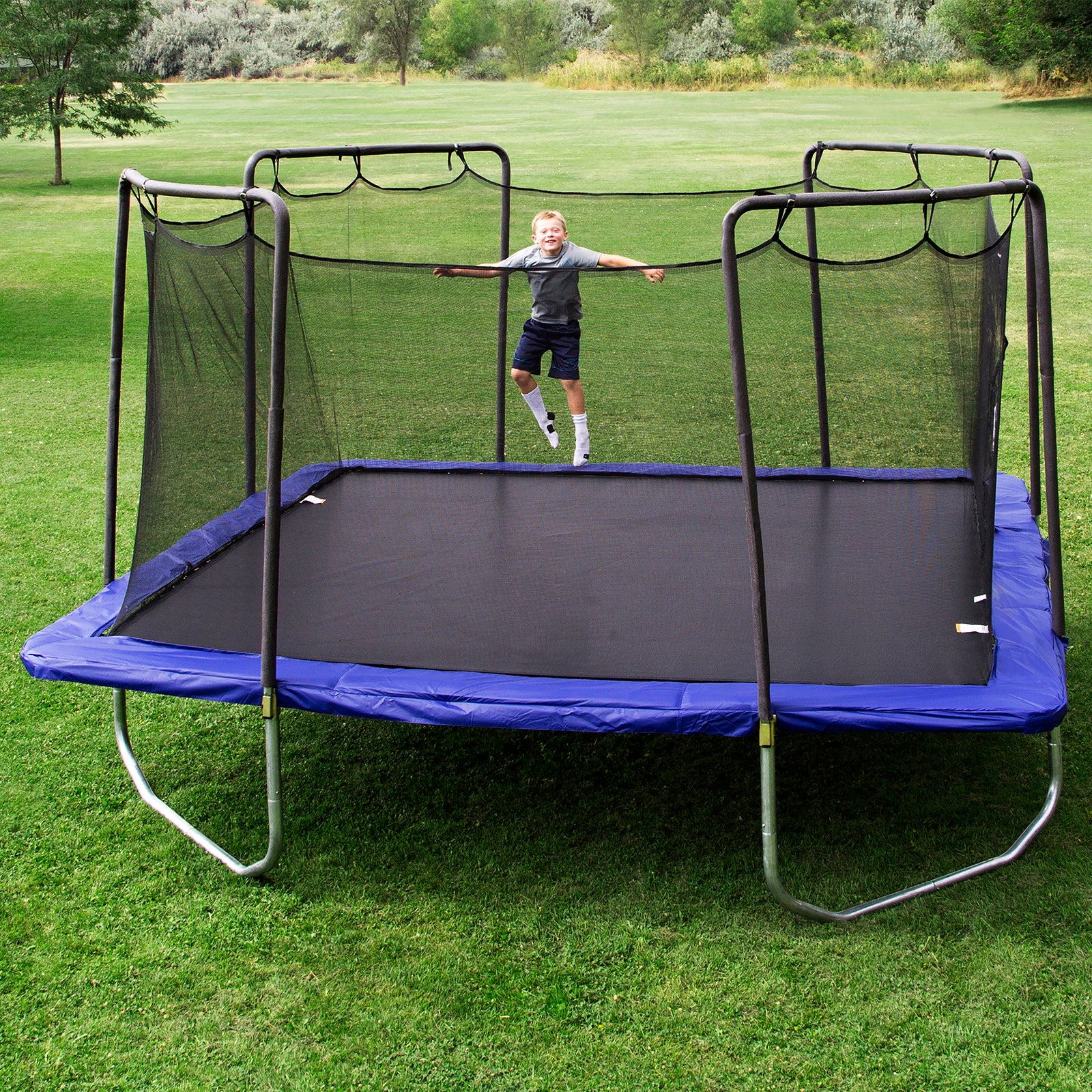 15' Square Trampoline - Blue
