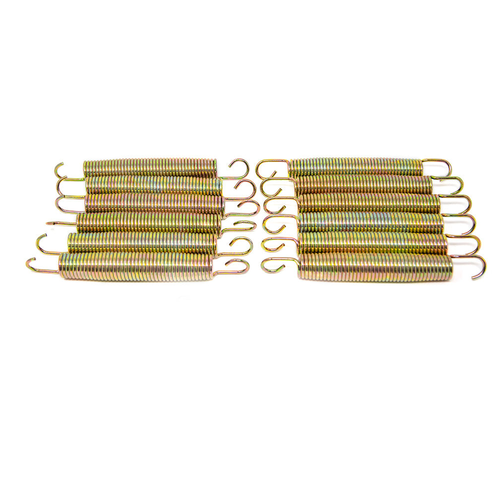 2 piles of six springs sitting next to each other. 