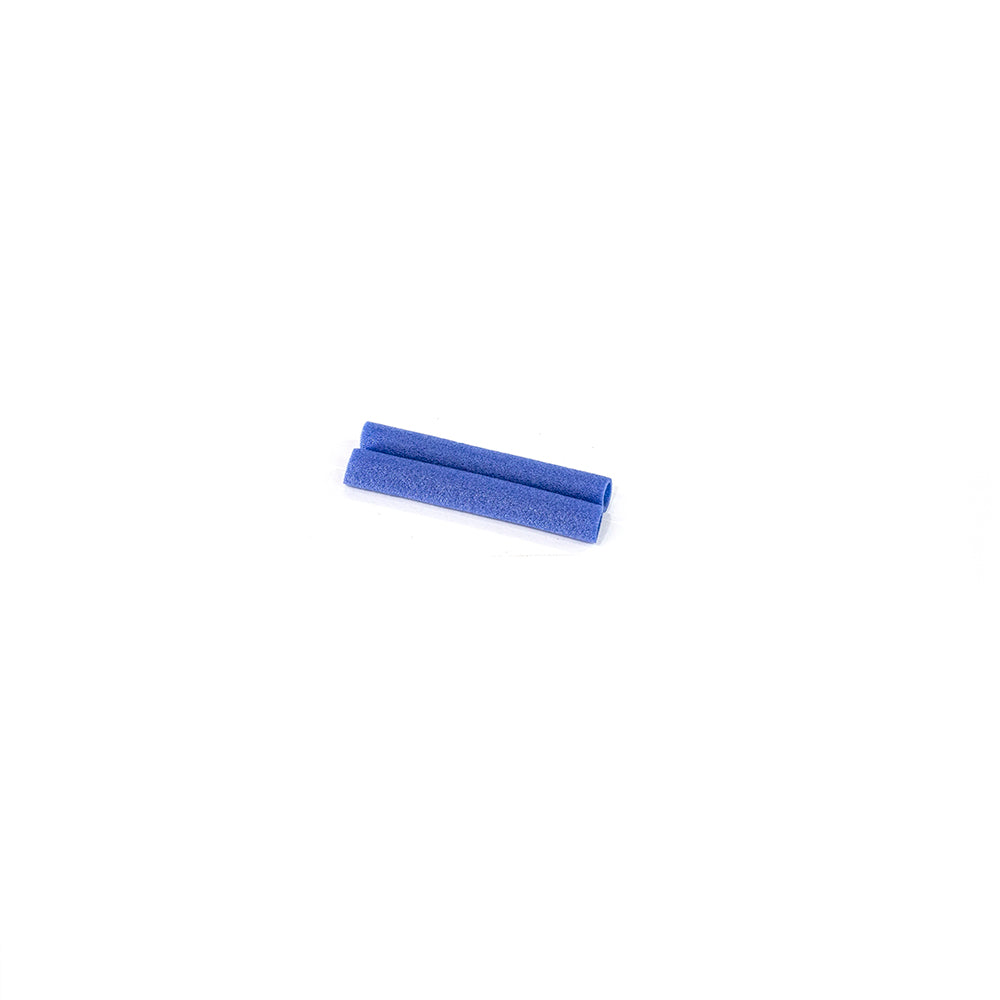 Short blue foam pieces for lower part of enclosure pole. 