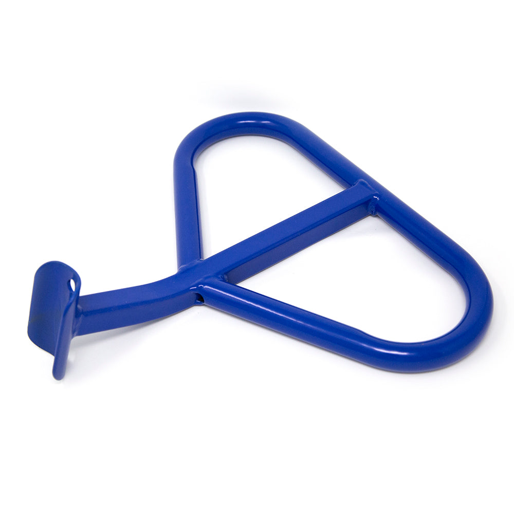 Powder-coated steel Teeter Totter handle.