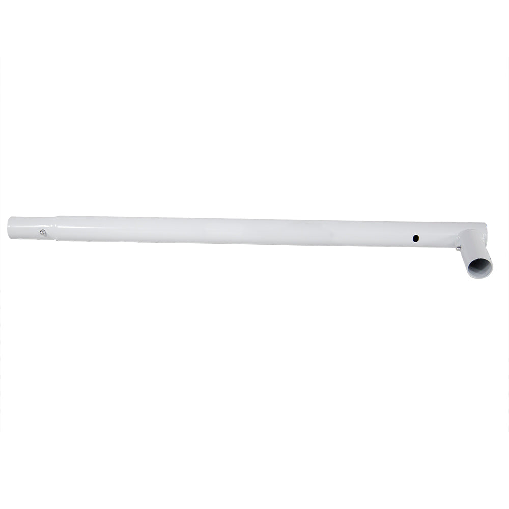 The bottom corner tube has a socket sticking out the side of one end. 