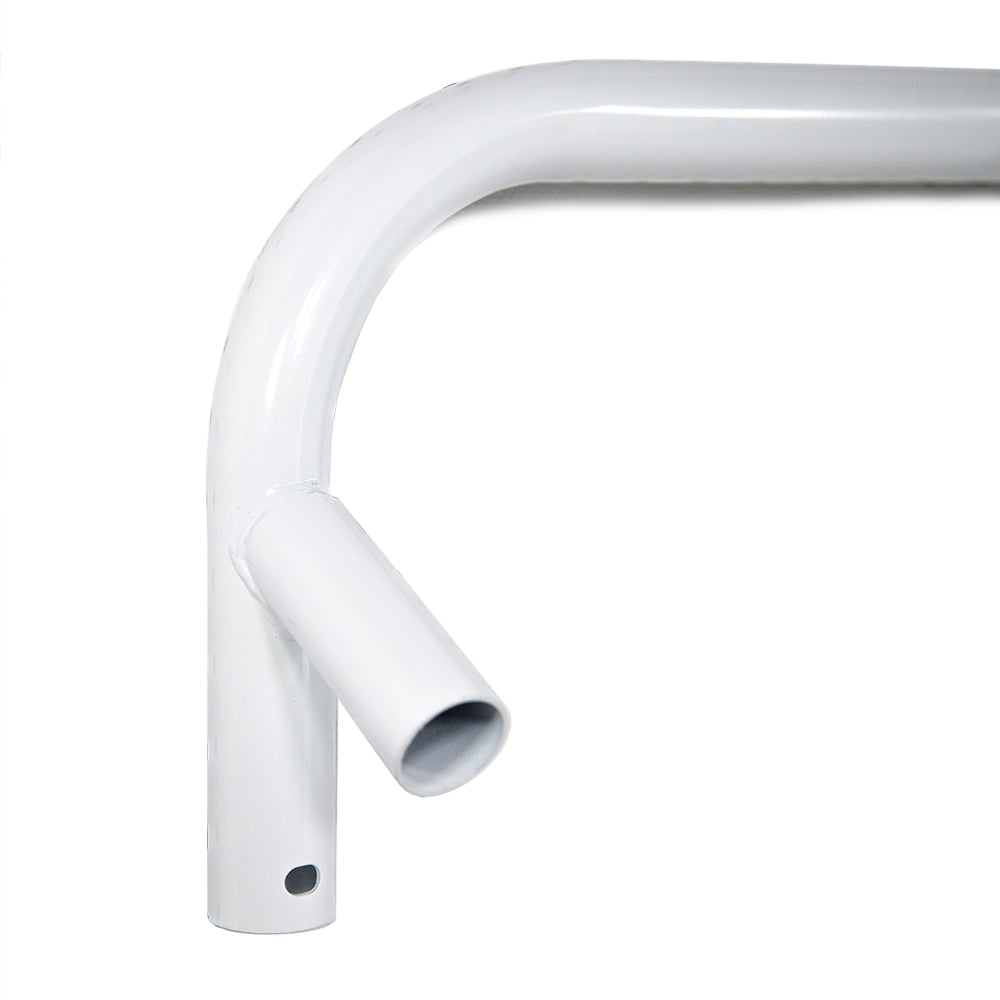 The corner tube has two socket endings on one side of it. 