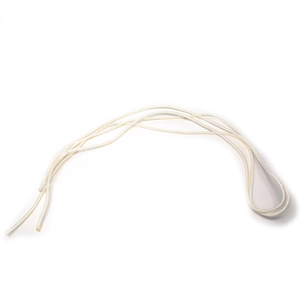 White tension cord folded a few times. 