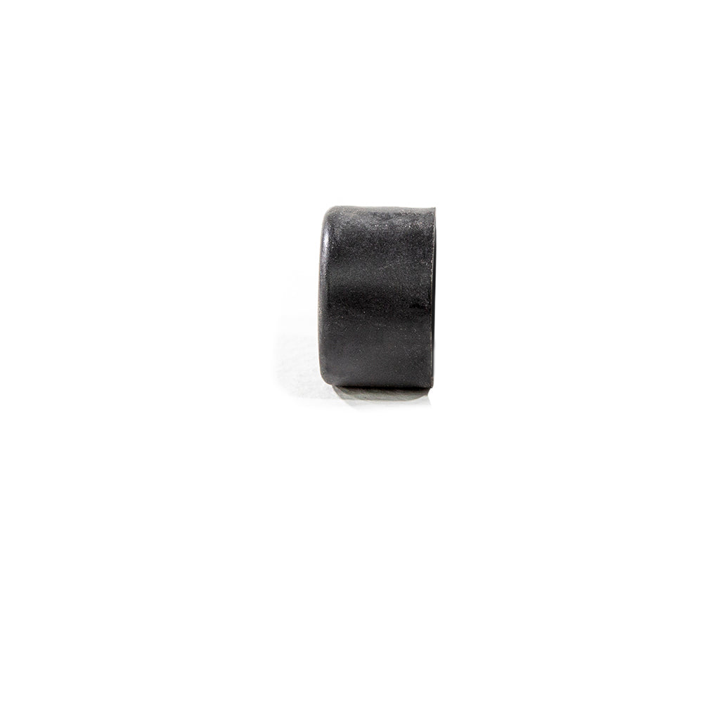 Circular black rubber end cap.