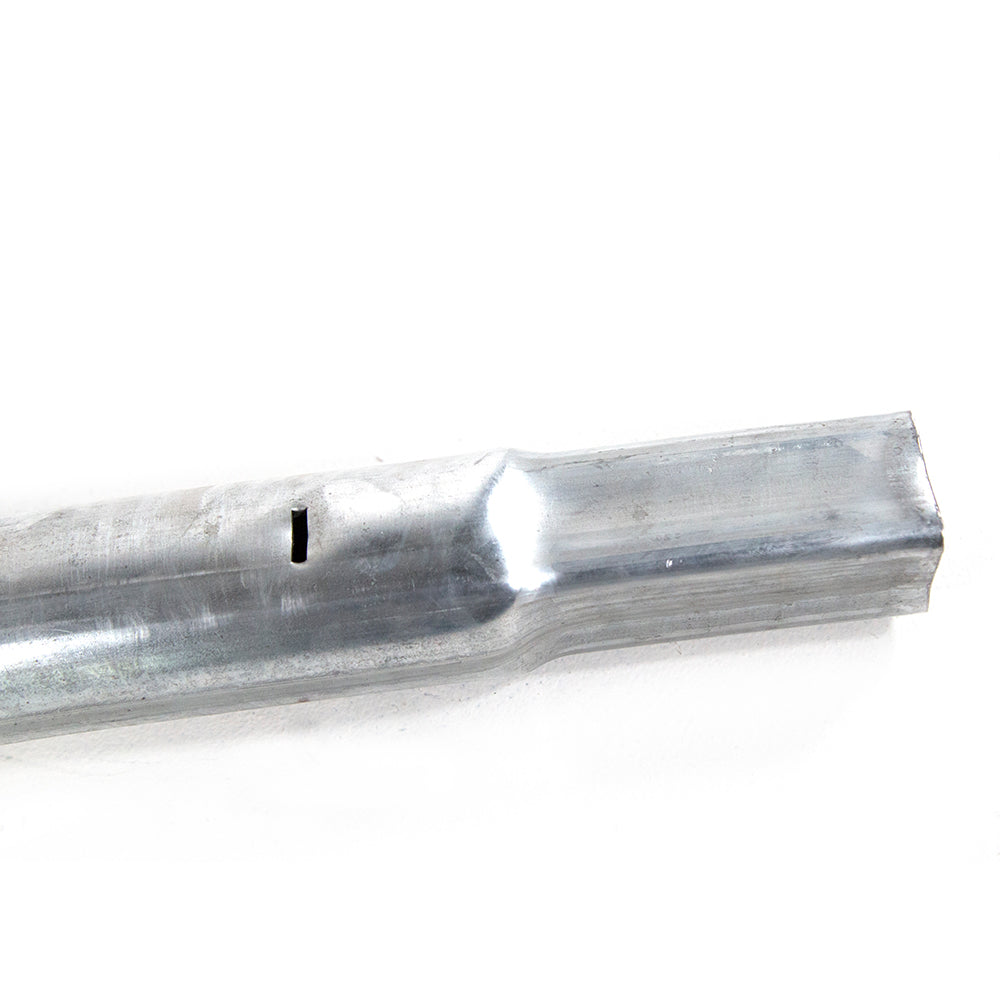 Both ends of the main frame corner tube are squared.