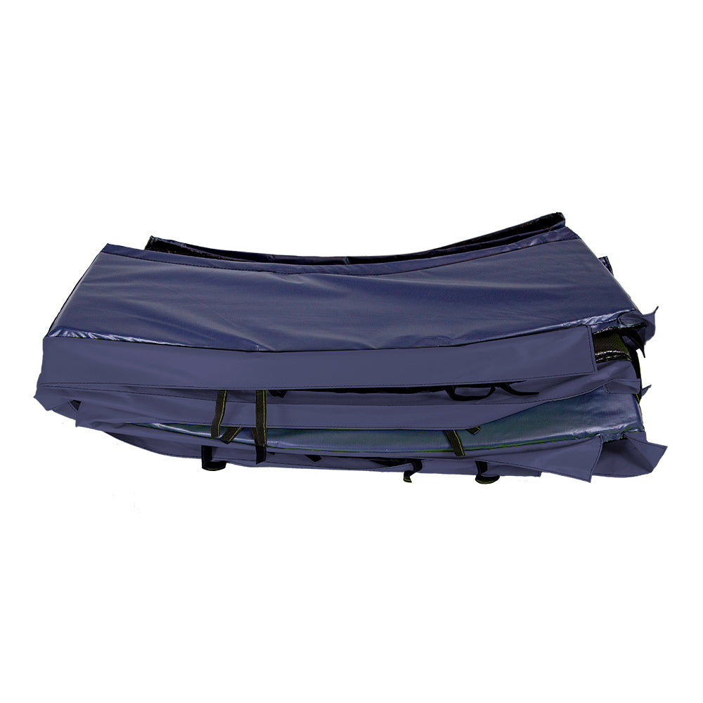 Navy PVC spring pad is UV-resistant. 