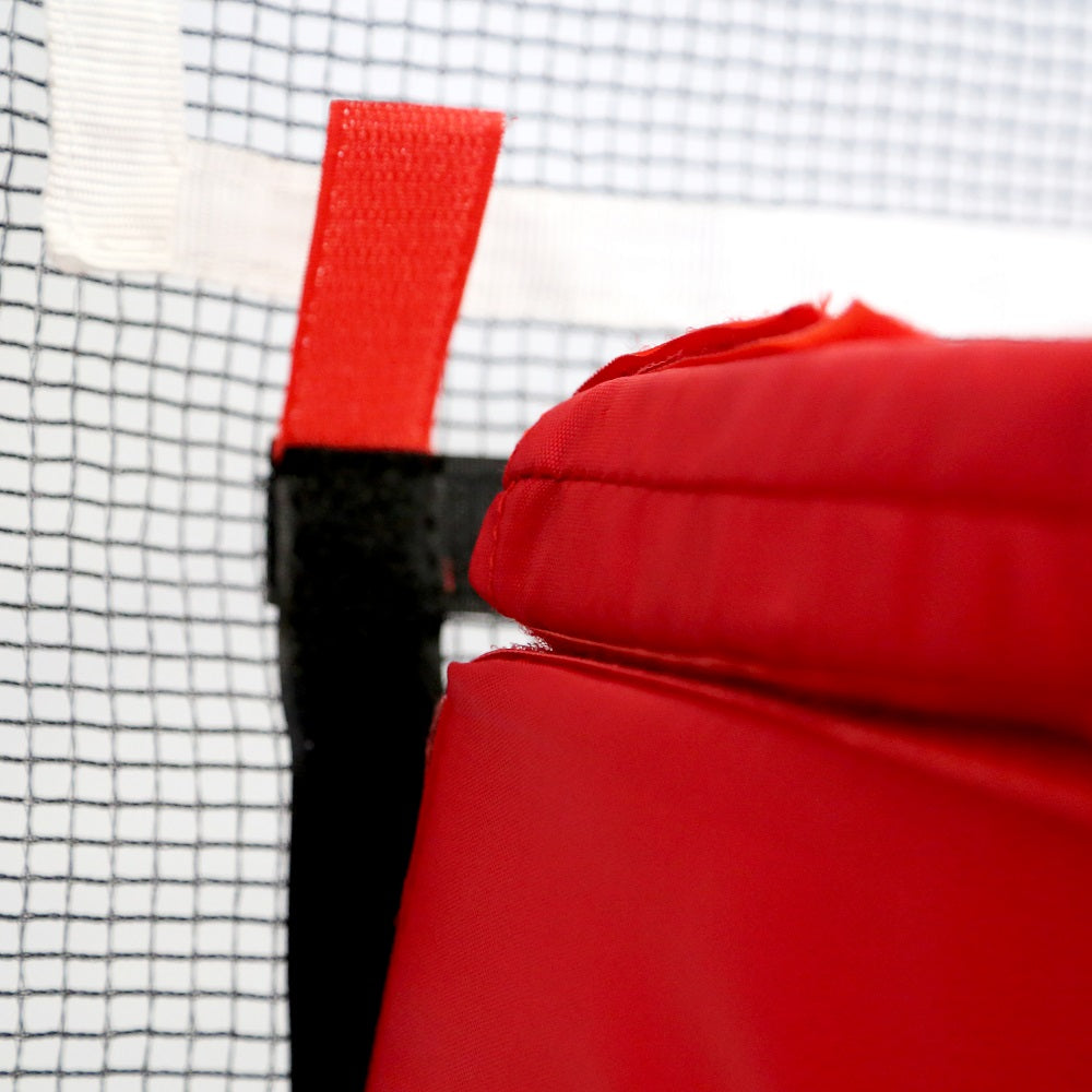 The basketball hoop has a Velcro hook-and-loop attachment. 